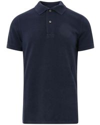 Tom Ford - Baumwoll polo shirt mit logo stickerei,blaues poloshirt mit besticktem logo,blaue t-shirts und polos - Lyst