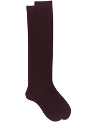 Gallo - Herren Lange Baumwollsocken Burgund Einfarbig - Lyst