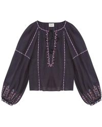 Isabel Marant - Overhemden ,Paars ,Fernanda Top Nacht Lila - Lyst