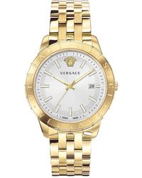 Versace - Oro acciaio orologio quarzo - Lyst