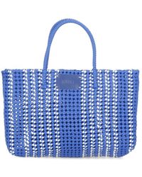 MSGM - Blau Handtasche Mit Frontlogo - Lyst