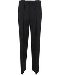 Balmain - Pleated Grain De Poudre Broeken - Lyst