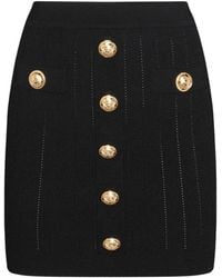 Balmain - Zwarte Katoenen Rok - Lyst