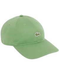 Lacoste - Accessoires ,Groen ,Katoen Cotton Twill Cap - Lyst