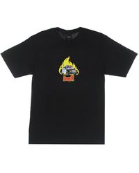 Huf - Zwarte Tee Met Gebrande Print - Lyst