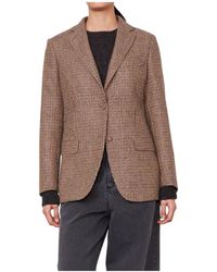 Officine Generale - Woll americana jacke mit rever kragen - Lyst