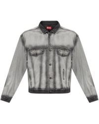 DIESEL - Jassen ,Grijs ,Katoen D-Denver-Fsi Trucker Jacket - Lyst