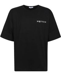 McQueen - Tops ,Zwart ,Katoen Casual Katoenen T-Shirt - Lyst