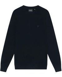 Lyle & Scott - Mid Knits Tonal Eagle Lambswool Crew Neck Jumper - Lyst