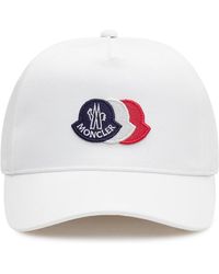 Moncler - Tricolor Logo Katoenen Baseballpet - Lyst
