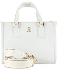 Tommy Hilfiger - Borsa a mano in ecopelle con placca logo - Lyst