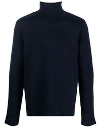 Jil Sander - Truien & Vesten ,Blauw ,Wol Wollen Trui Met Lange Mouwen - Lyst
