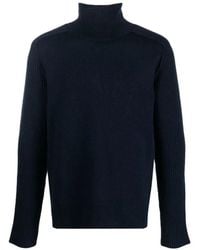 Jil Sander - Truien & Vesten ,Blauw ,Wol Wollen Trui Met Lange Mouwen - Lyst