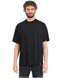 DSquared² - Schwarzes logo patch t-shirt regular fit,schwarze t-shirts und polos - Lyst