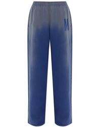 Moschino - Broeken ,Blauw ,Katoen Wide-Leg Trainingsbroeken - Lyst