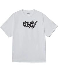 Obey - Tops ,Wit ,Katoen Marker Classic T-Shirt - Lyst