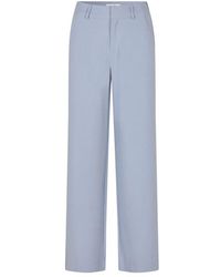 Mbym - Weite Stahlblaue Hose - Lyst