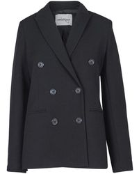 Ottod'Ame - Dubbelrijige Twill Jas Met Gewatteerde Schouders - Lyst