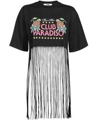 MSGM - Tops ,Zwart ,Katoen Katoenen Fringed Crop Top - Lyst