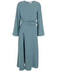 P.A.R.O.S.H. - P.A.R.O..H. ,Kleedjes ,Blauw ,Polyester Elegante Cady Midi Jurk - Lyst