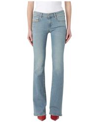 DIESEL - Ausgestellte Blaue Jeans Für Frauen - Lyst