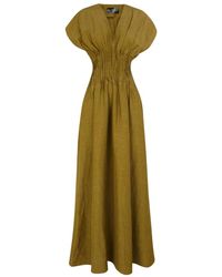 Cortana - Kleedjes ,Groen ,Linnen Elena Maxi Jurk - Lyst