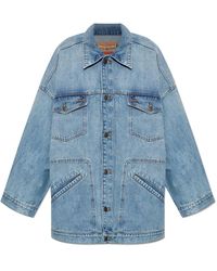 DIESEL - Jassen ,Blauw ,Denim De-Lin Denim Jacket - Lyst