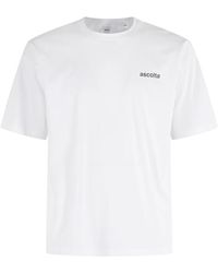 Aspesi - Tops ,Wit ,Hoopvol Wit Luister Cirkel Hals T-Shirt - Lyst