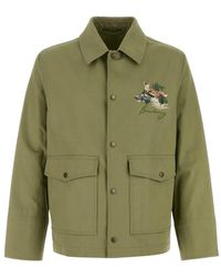 Burberry - Jassen ,Groen ,Katoen Cotton Jacket - Lyst