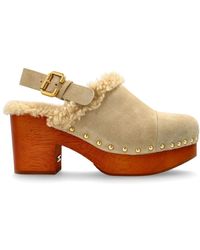 Chloé - Schoenen ,Leer Jeannette Clogs Met Hak - Lyst