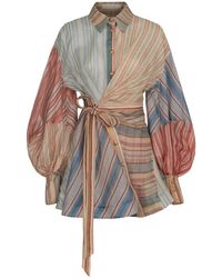 Zimmermann - Striped Mini Dress Rebellion - Lyst