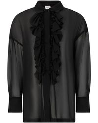 P.A.R.O.S.H. - Hemdbluse Mit Rüschen - Lyst