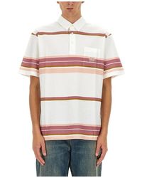 Etro - Tops ,Wit ,Gestreept Poloshirt Met Korte Mouwen - Lyst