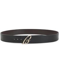 Brioni - And B Logo Reversible Leather Belt-Uomo - Lyst