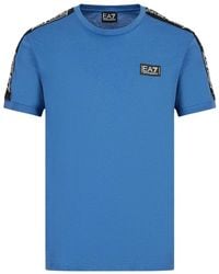 EA7 - Ea7 emporio armani shirt kurzarm-t-shirt mit rundhalsausschnitt und logo-print aus baumwolle - Lyst