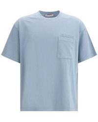 Marni - Tops ,Blauw ,Katoen Patches Katoenen T-Shirt - Lyst