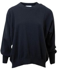 High - Truien & Vesten ,Zwart ,Zwarte Jersey Met Ronde Hals - Lyst