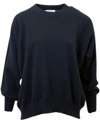 High - Truien & Vesten ,Zwart ,Zwarte Jersey Met Ronde Hals - Lyst