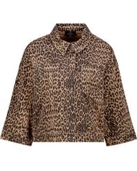 Monari - Moderne Jeansjas Met Luipaardprint - Lyst