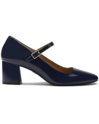 Kazar - Dunkelblaue Lackierte Pumps Mit Niedrigem Absatz - Lyst