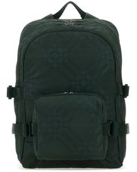 Burberry - Tassen ,Groen ,Nylon Nylon Blend Check Rugzak - Lyst