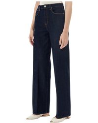 Guess - Jeans ,Blauw ,Denim Wijde Pijp Denim Jeans Fijn - Lyst