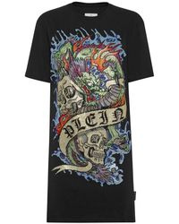 Philipp Plein - T-Shirt Jurk Kort Tattoo - Lyst