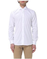 Fay - Overhemden ,Wit ,Katoen Regular Fit Overhemd - Lyst