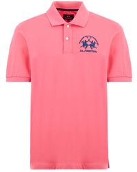 La Martina - Tops ,Roze ,Katoen Stretch Polo Shirt Regular Fit - Lyst