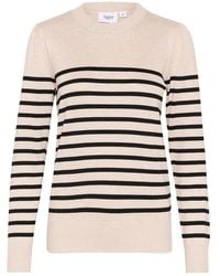 Saint Tropez - Truien & Vesten ,Gestreepte Trui Grijs Morn Mila Streep - Lyst