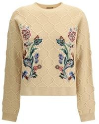 Etro - Wollen En Kasjmier Trui Met Borduursel - Lyst