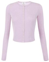 Elisabetta Franchi - Truien & Vesten ,Paars ,Wol Lightweight Jersey Cardigan - Lyst