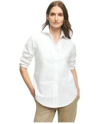 Brooks Brothers - Overhemden ,Wit ,Katoen Klassiek Oxford Button-Down Overhemd Met Normale Pasvorm - Lyst