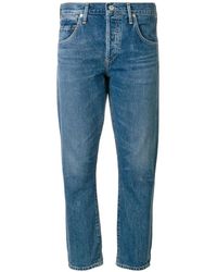 Citizens of Humanity - Jeans slim-fit sofisticados en corte cropped azul - Lyst